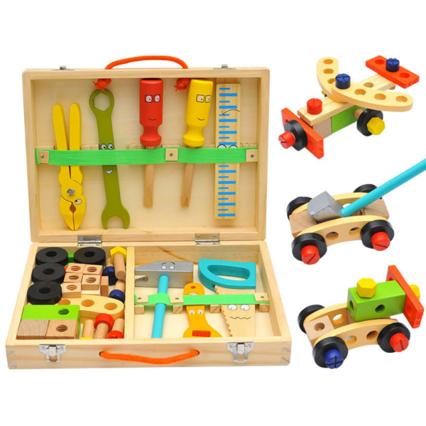 Children s Wooden Tool Box and Set Pretend Play Educational Building Toy .everything for Your Budding Builder to Get Creating. hardtofind
