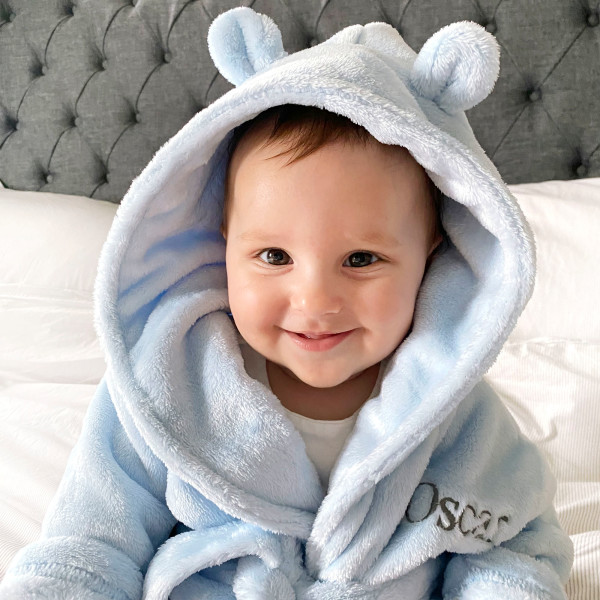Baby blue dressing clearance gown