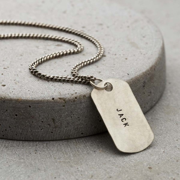 Mens custom 2024 dog tag necklace
