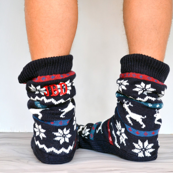 Men s Personalised Slipper Sock Boots hardtofind