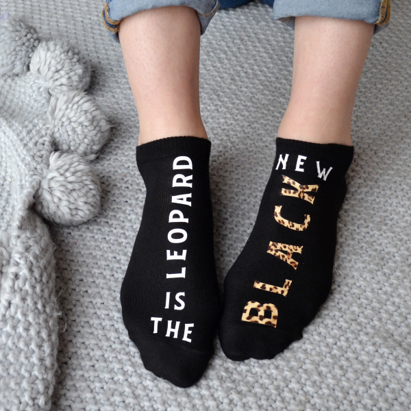 Leopard print shop sock trainers