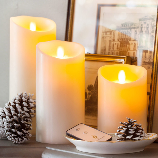 Luminara Flame Effect Fireless Real Wax Candle