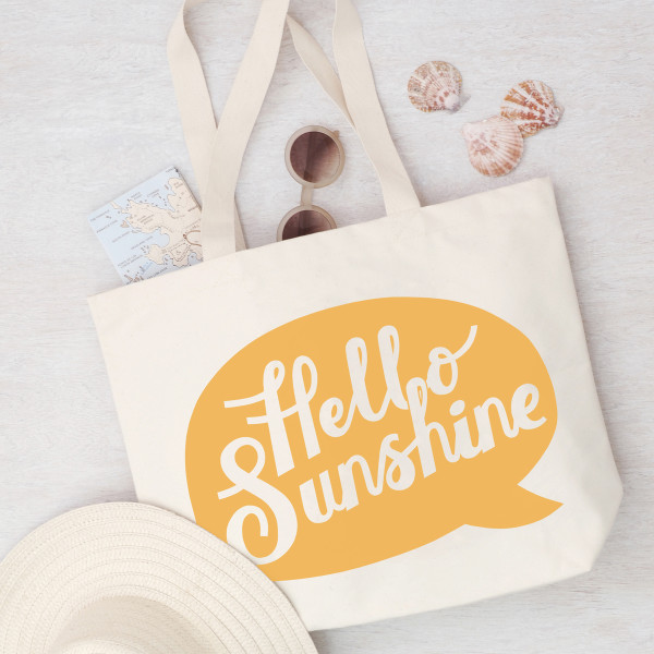 Hello sunshine beach bag top