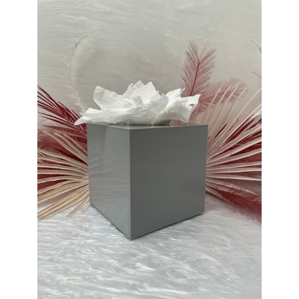 GREY ACRYLIC TISSUE BOX COVER