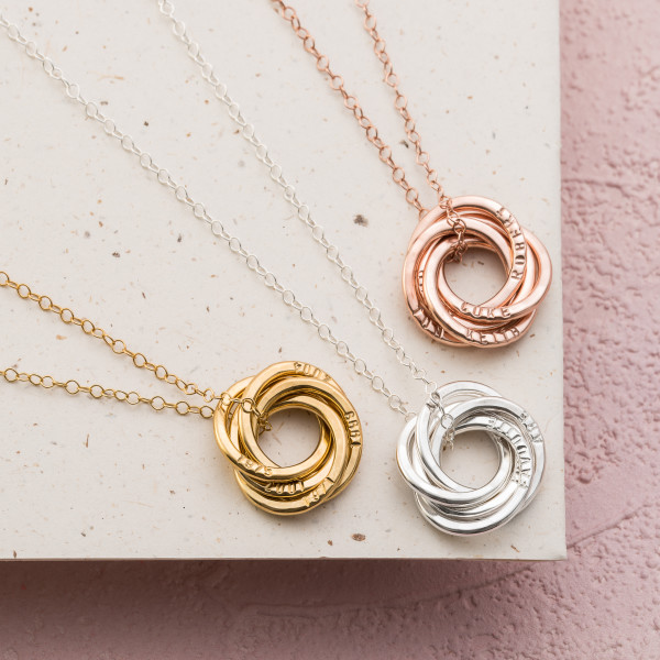 Personalised Five Ring Russian Necklace hardtofind