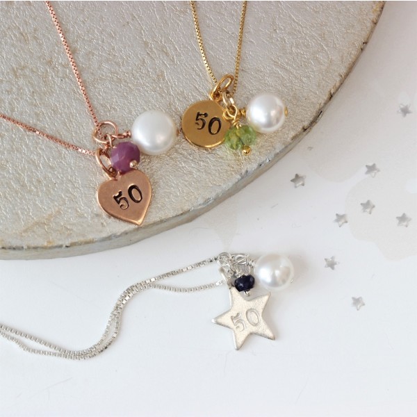 50th birthday birthstone hot sale necklace