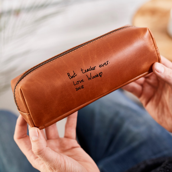 Personalised Teacher s Thank You Leather Pencil Case hardtofind