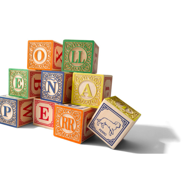 Uncle Goose Spanish Language Wooden Alphabet Blocks hardtofind