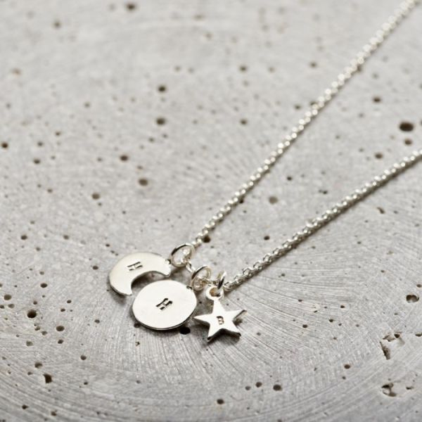 Sun Moon Star Necklace - in Silver or Gold