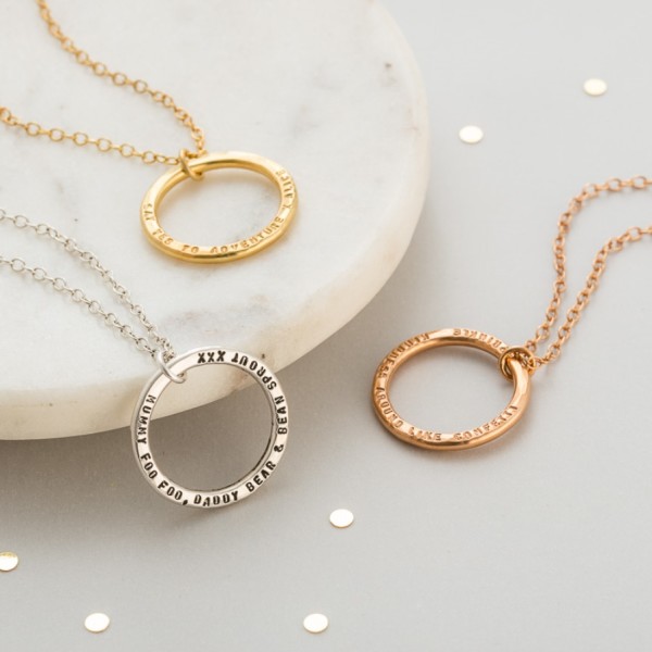 Personalised circle hot sale necklace