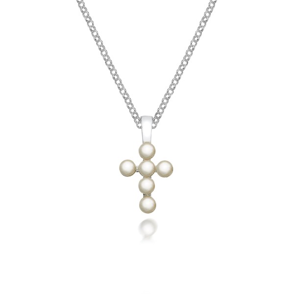 Small pearl store cross necklace