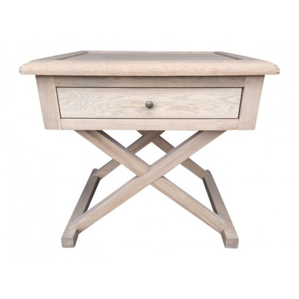 Oak Cross Leg Side Table Hardtofind