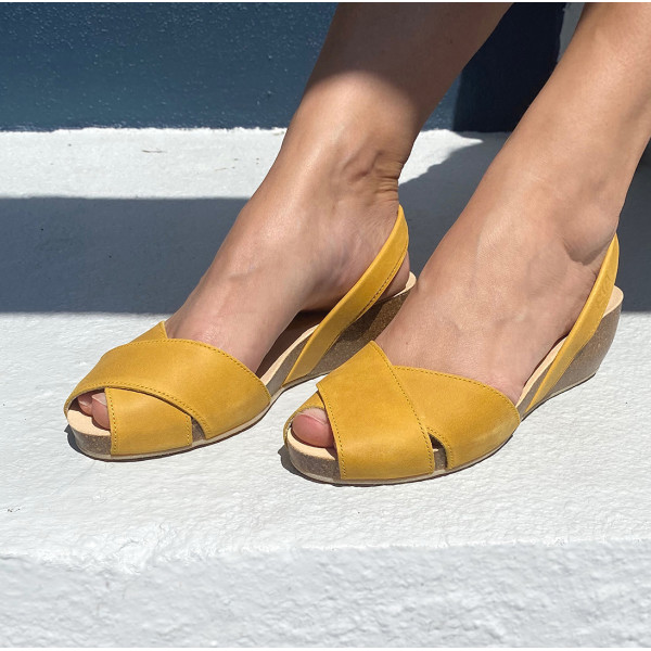 Mustard wedge heels deals