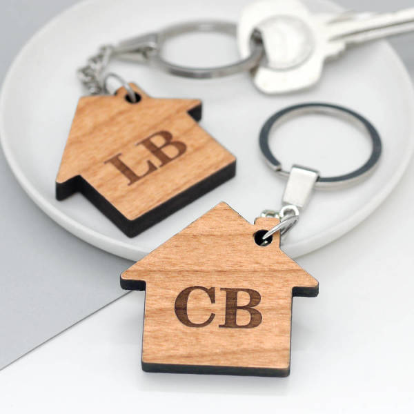 Personalised new home keyrings top