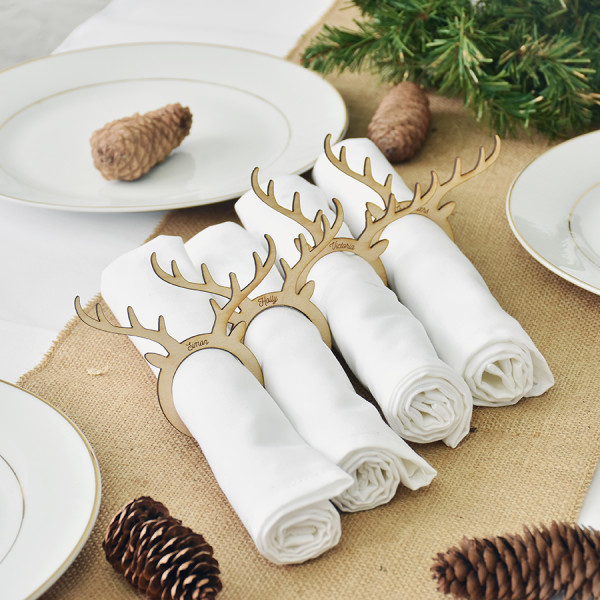 Christmas Personalised Name Placecards Napkin Rings
