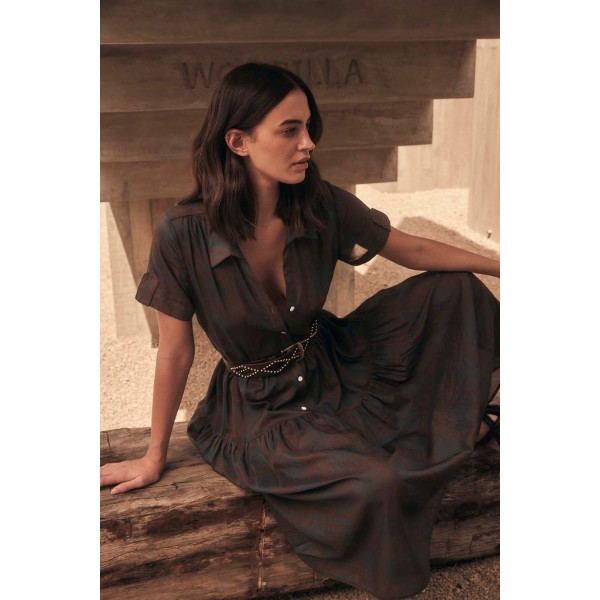 WALK THE LINE BUTTON FRONT DRESS