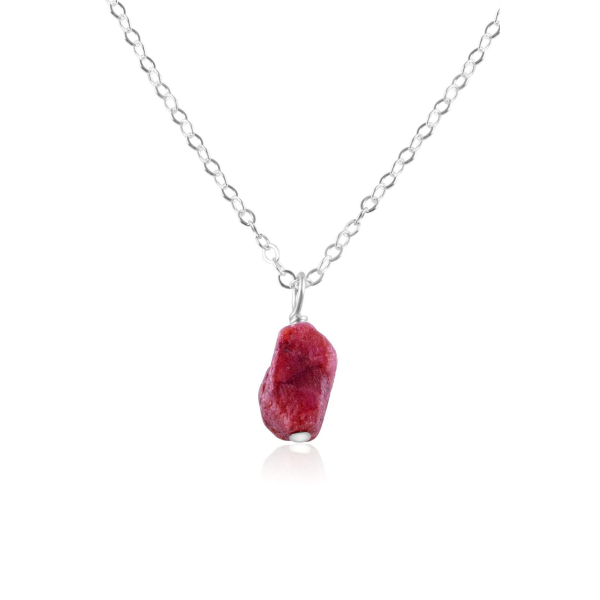 Raw ruby necklace top