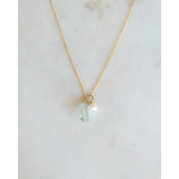 Aquamarine pearl necklace shop