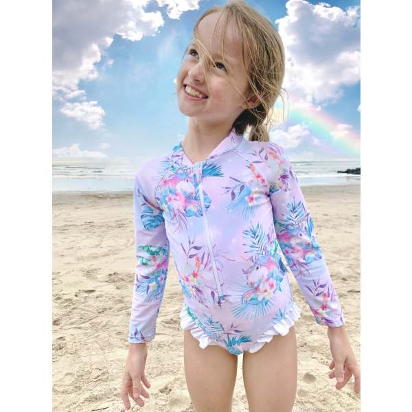 Women's Long Sleeve Swimsuit - Kingfisher Cove