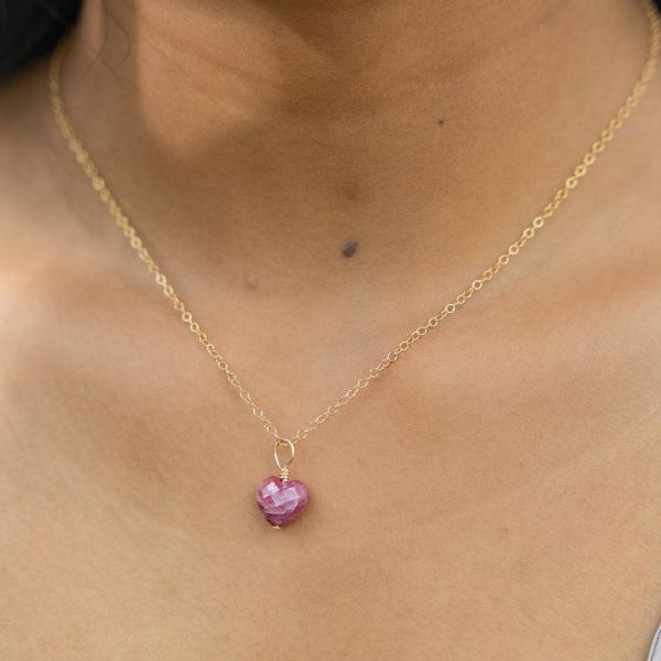 Crystal heart pendant necklace sales