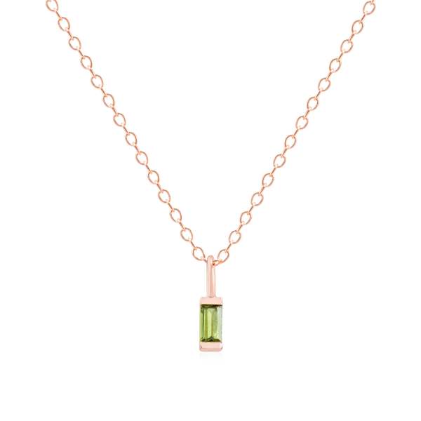 August Birthstone Necklace Rose Gold hardtofind