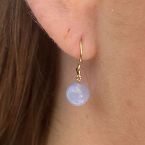 Blue lace agate earrings best sale