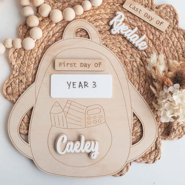 Backpack First Day of School Board Simple