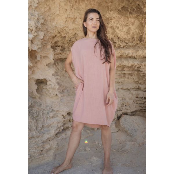 Linen Dress Dusty Pink hardtofind