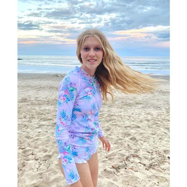 Teen / Tween Girl Long Sleeve Two-Piece Swimsuit Set - Tropic of Unicorn™