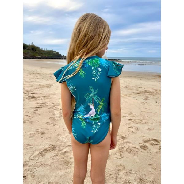 Kids Rash Guard Top - Tribe Tropical | Pink