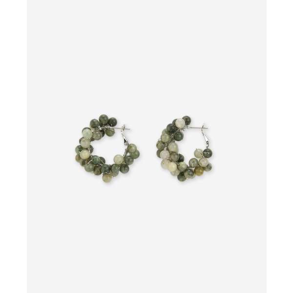 Green and deals white stone earrings