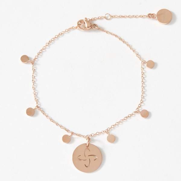 Dainty Bracelet with playful discs and Tabono Charm