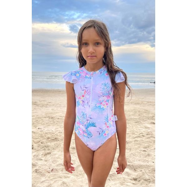 Frill sleeve shop swimsuit