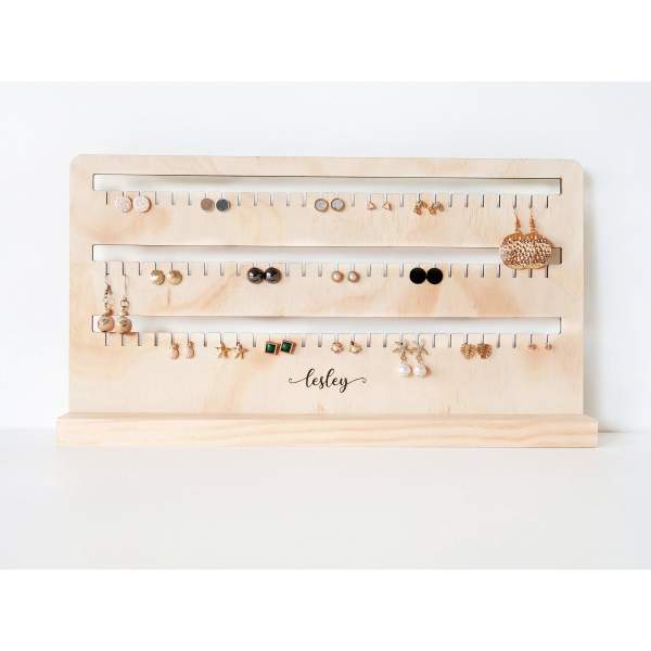 Wooden earring holder deals