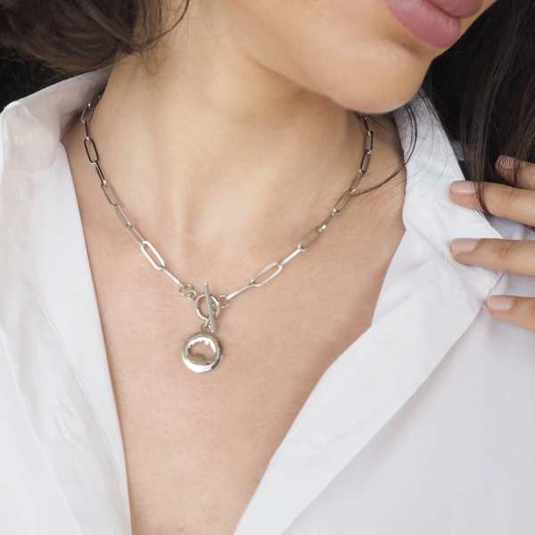 Paperclip charm necklace top