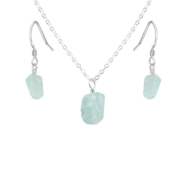 Raw on sale aquamarine earrings