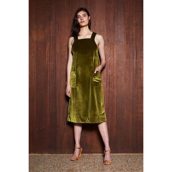 Chartreuse clearance velvet dress