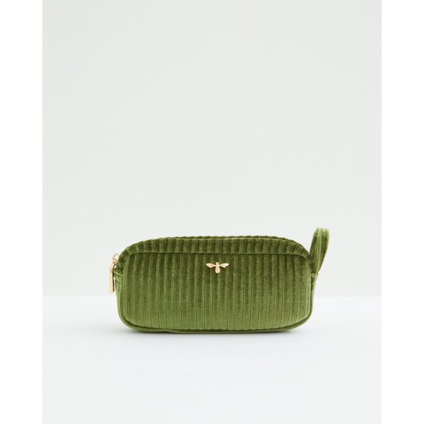 Green velvet makeup bag clearance