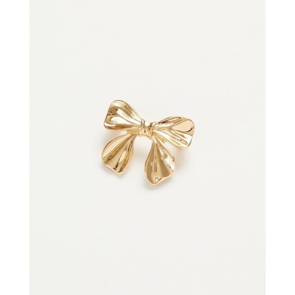 Gold bow brooch hot sale