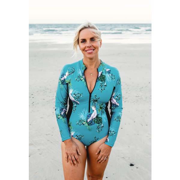 Women's Long Sleeve Swimsuit - Kingfisher Cove