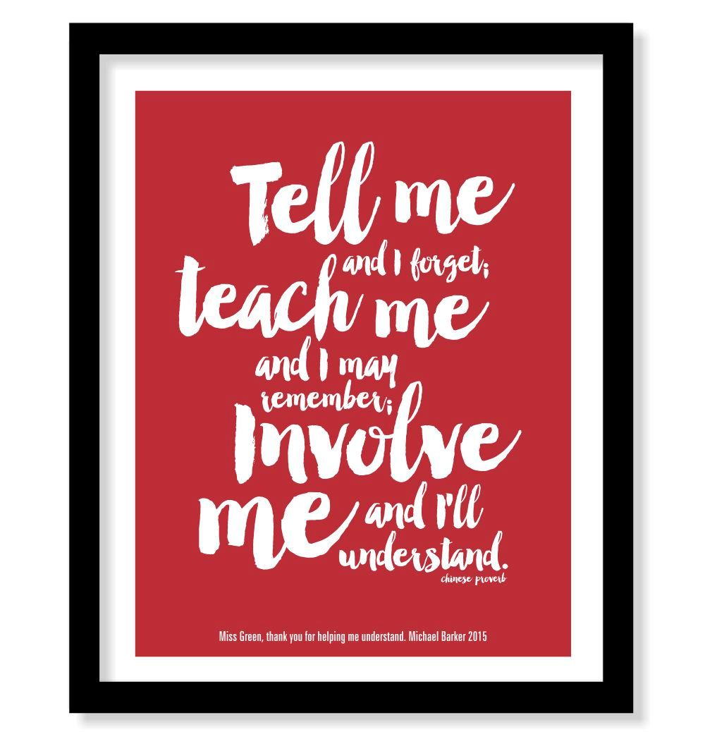 Personalised teacher thank you print (you choose colour) hardtofind.