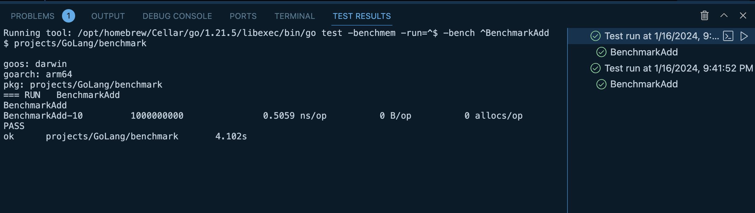 golang benchmarking