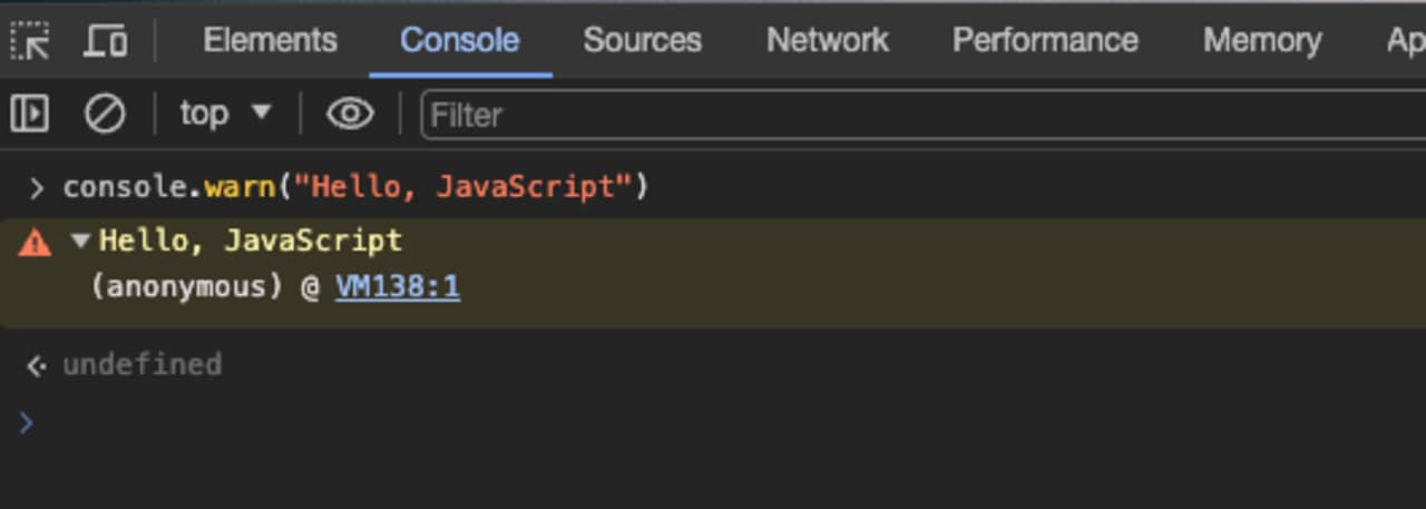 JavaScript console.warn