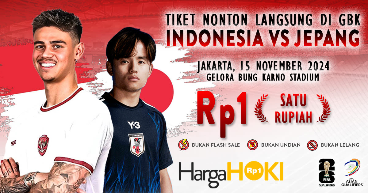 Tiket Indonesia vs Jepang