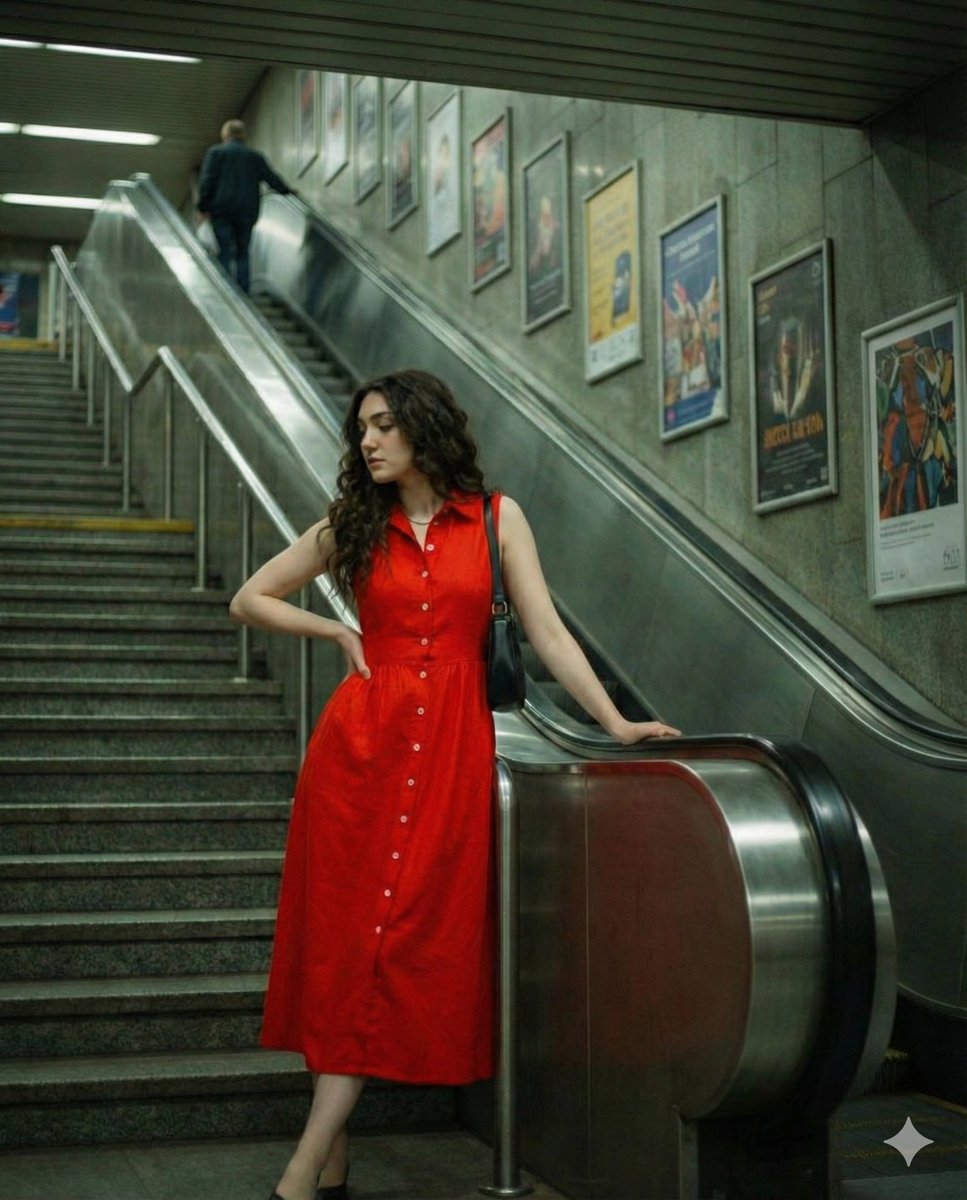 The woman's face must remain exactly the same as the...