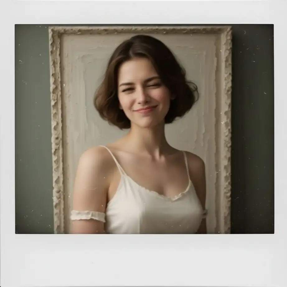 Transform the uploaded image into a Polaroid photo style,...