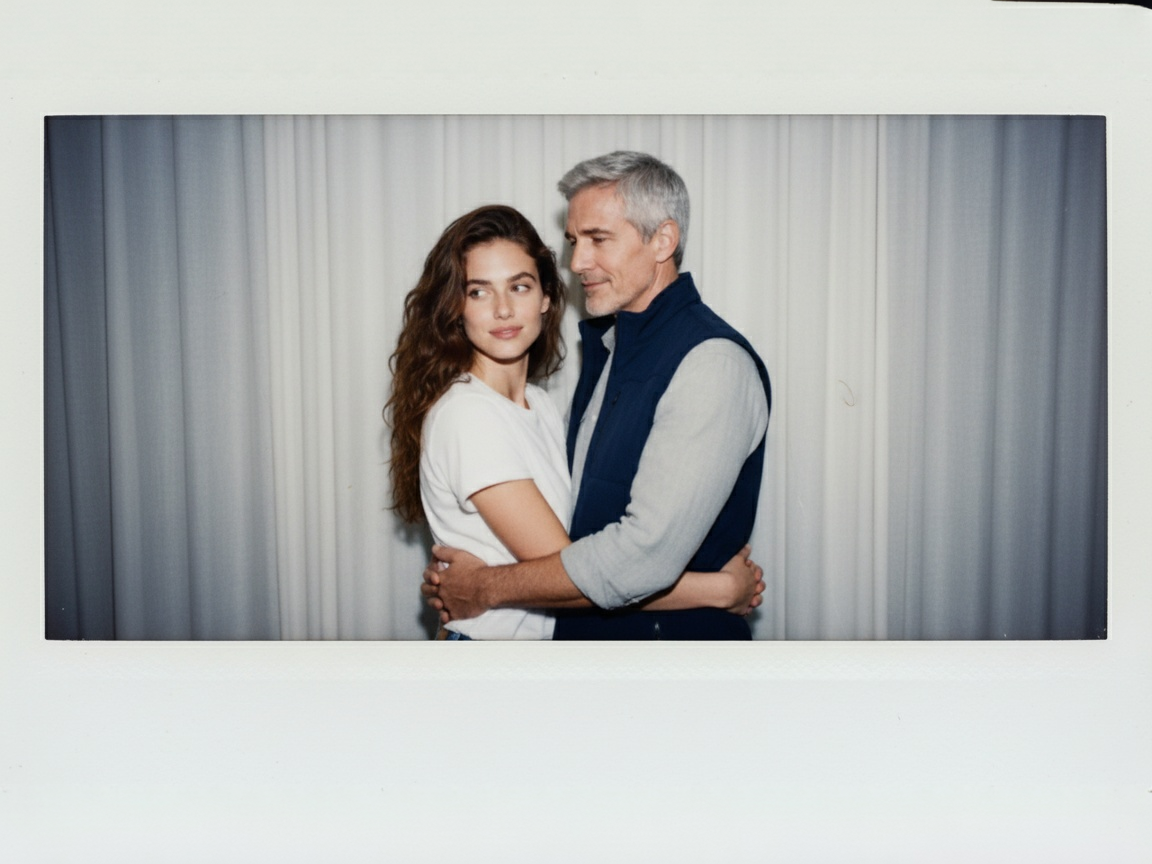 Prompt:Take a photo with a Polaroid camera based on the two...