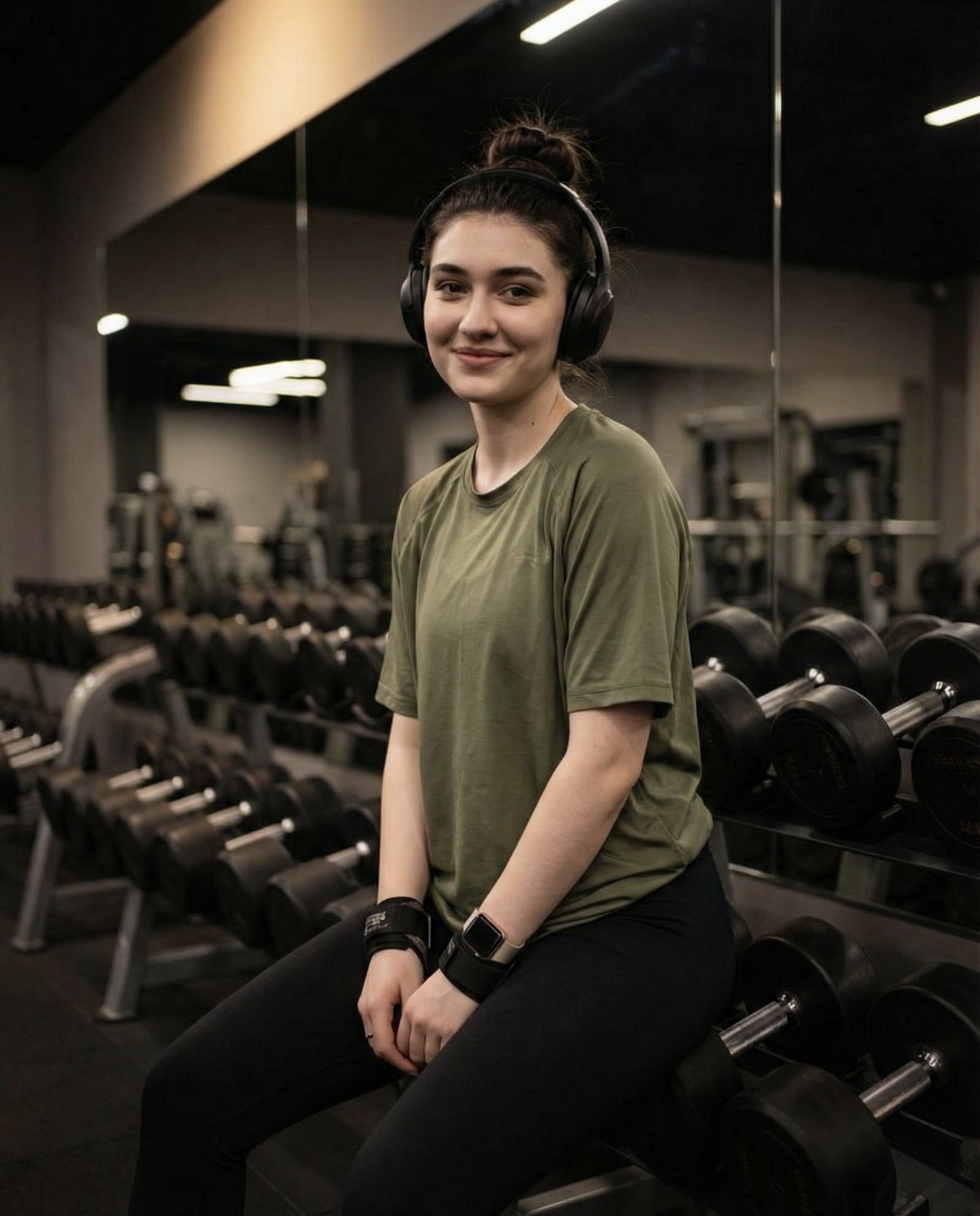 { "scene_type": "indoor gym lifestyle portrait",...