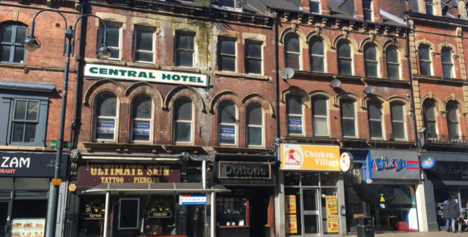 DESCRIPTION\n\nThe property comprises of 4 shop units all of which are planned on ground floor and basement and which are all occupied. Within the main frontage there are two separate entrances to the upper parts which was formerly the Central Hotel....