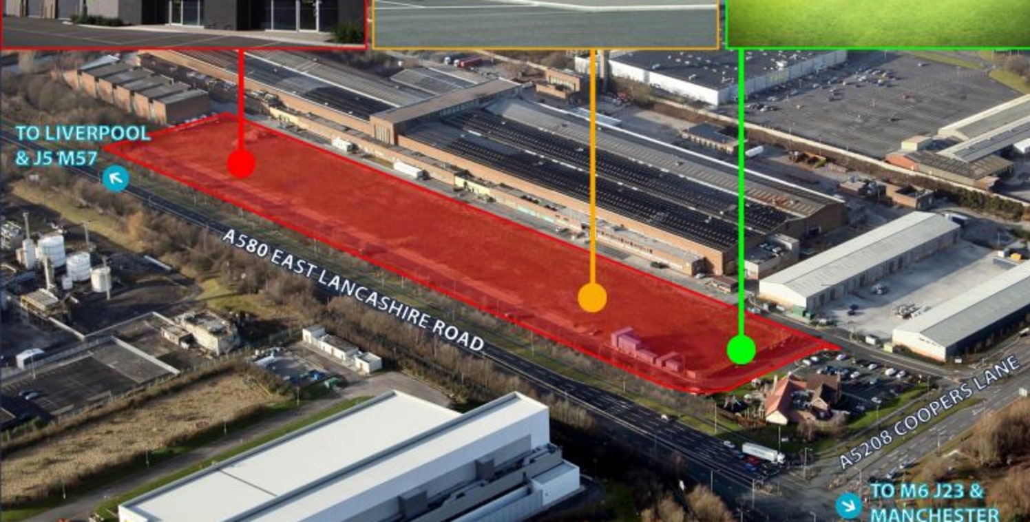 Industrial development. Open storage. Roadside Retail / Leisure. Car Showroom. Office development. Strategically located between Port of Liverpool and M6 motorway.